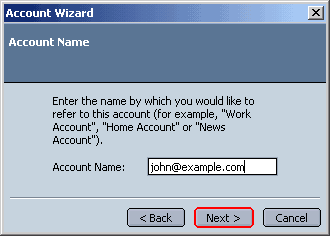 Account Name distinguishes this account from others in NetScape