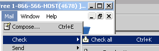 Check mail from the Menu